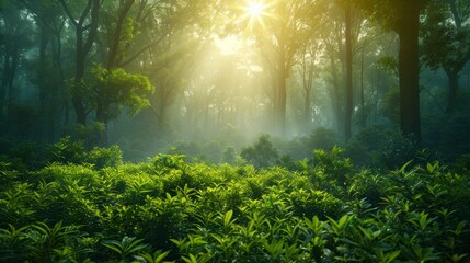 morning mist in the garden