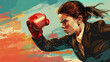 © Suriyo - Businesswoman throwing a powerful left hook in the ring.