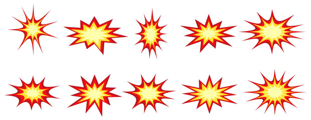 Wall Mural - Explosion Shape Illustration Set