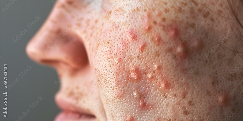 Widespread Paticque Rash Visualize widespread skin rashes and lesions indicating dermatological ...