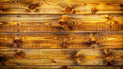 Wall Mural - Warm honey-colored wood texture with rich grain patterns on a distressed, worn, and aged wooden background with natural imperfections.