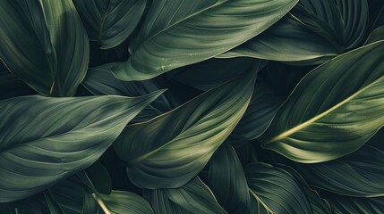 Green tropical plant close-up