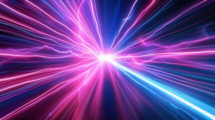 Aufkleber - Dynamic abstract light beams in vibrant colors, showcasing energy and speed in a cosmic background. Perfect for futuristic themes and designs.