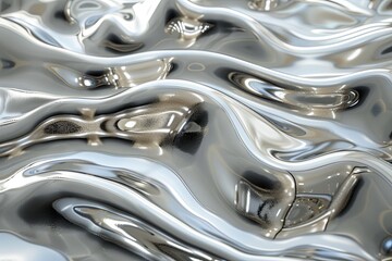 Silver abstract background with wavy pattern created with generative ai