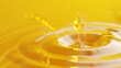© PROSTOCK - a drop of water falling into a yellow surface