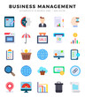 © Icon - Business Management icons set. Collection of simple Flat web icons.