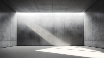 Wall Mural - Geometric Shadows in Concrete Interior Space with Dramatic Lighting