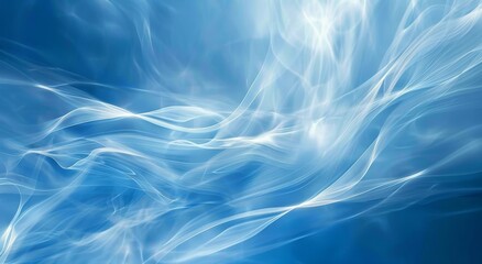 Wall Mural - Abstract blue background with light waves and lines in sky-blue color theme