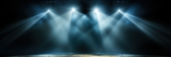 Wall Mural - Stage Spotlight with Smoke and Beams