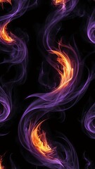 Wall Mural - abstract purple fire design in black background