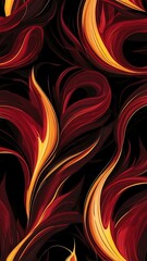Wall Mural - abstract maroon fire design in black background