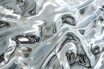 Silver abstract background with wavy pattern created with generative ai