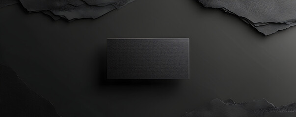 Wall Mural - Blank business card mockup on black background