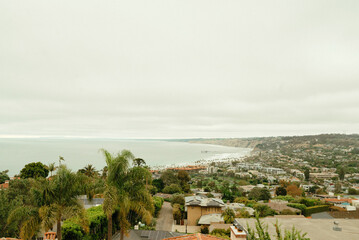 Wall Mural - Coastal town of La Jolla with lush greenery and ocean view