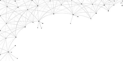 Wall Mural - digital technology network communication lines connected with dots background