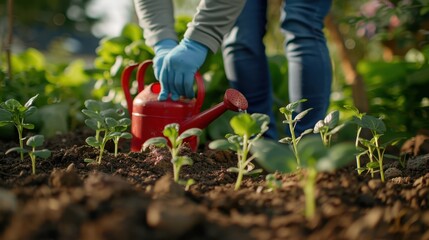 Wall Mural - The watering of young plants