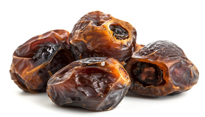Wall Mural - Dried dates isolated on white background. Close-up