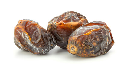 Wall Mural - Dried dates isolated on white background. Close-up