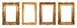 © PNG Land - set of medieval ornate gilded picture frame isolated on a transparent background