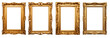 © PNG Land - set of medieval ornate gilded picture frame isolated on a transparent background