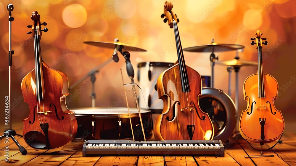 Design a professional educational poster showcasing various musical ...