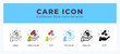 © Icon - Care icon set with different styles. Icons designed in filled. outline. flat. glyph and line colored.