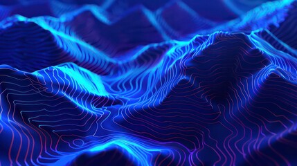 Wall Mural - 3d topographic map background concept. topo contour map. rendering abstract illustration. valleys an