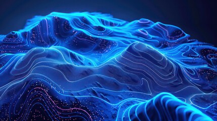 Wall Mural - 3d topographic map background concept. topo contour map. rendering abstract illustration. valleys an