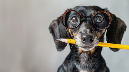 Poster - The Dachshund Wearing Glasses