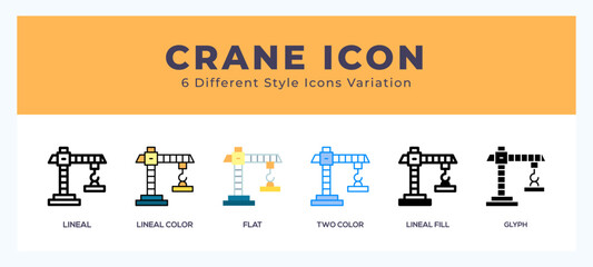 Sticker - Crane symbol. logo. icon vector illustration.