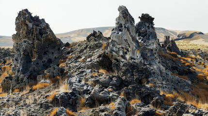 Wall Mural - Isolated volcanic rock formations