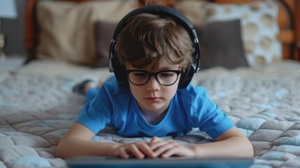 Canvas Print - The boy with headphones