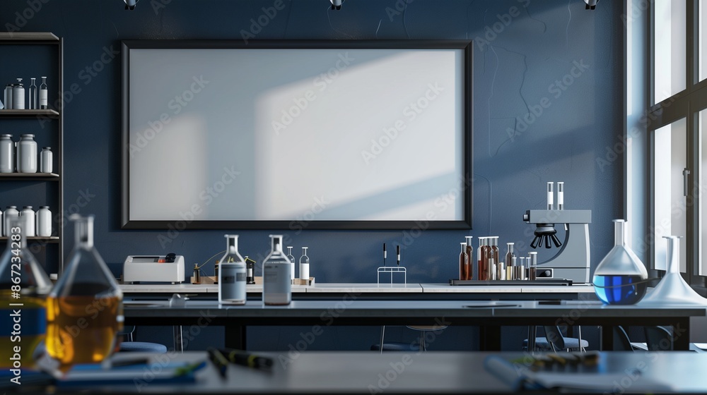 Science Lab Machine Wall Texture Back to School - Empty Frame on Science Lab Wall, Experimental Learning ...