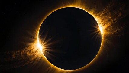 Canvas Print - A solar eclipse is a rare and awe-inspiring sight. AI.