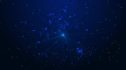 Wall Mural - digital tunnel of cyberspace with particles and lighting, technology motion in a cyber space. stream
