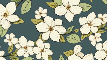 Doodle Flowers Theme Floral Botanical Garden Background Wallpaper, Social Media Banner, Design Packaging Clip Art Generative AI