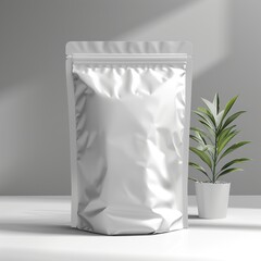 Wall Mural - fertilizer matte white bag mockup, clear psd , Generate AI.