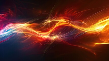 Wall Mural - Abstract background with flowing lines and light effects, symbolizing innovation.