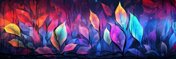 Canvas Print - Leaves Material Structure Background - Generative AI