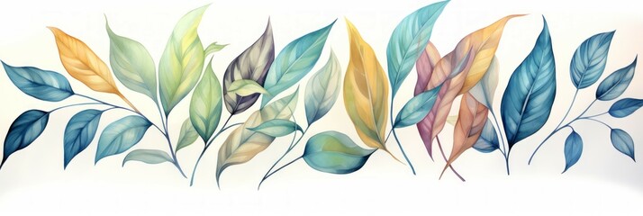 Canvas Print - Leaves Material Structure Background - Generative AI