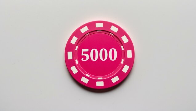 create an image of a single pink dollar poker chip background