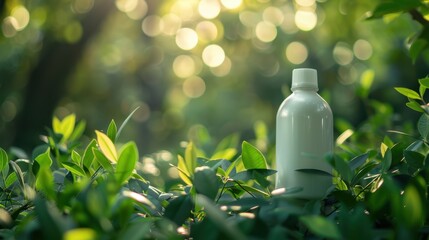 Poster - The white bottle in greenery