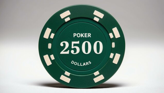 create an image of a single green dollar poker chi background