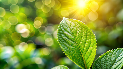 Canvas Print - Green leaves background.
