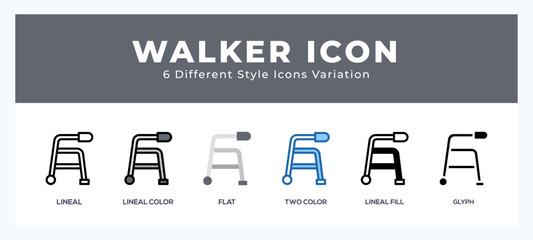 Wall Mural - Walker pack of icons. vector illustration.