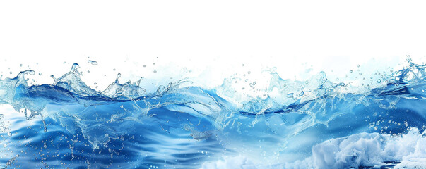 Abstract blue water wave background, white background