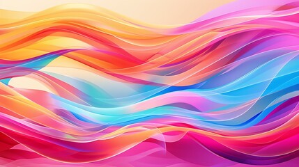 Wall Mural - Energetic Harmony - Colorful Abstract Wave Pattern with Smooth Gradients