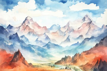 Canvas Print - Mountain Range Material Structure Background - Generative AI