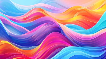 Wall Mural - Energetic Wave Pattern: Vibrant Abstract Background with Smooth Gradients and Dynamic Flowing Waves
