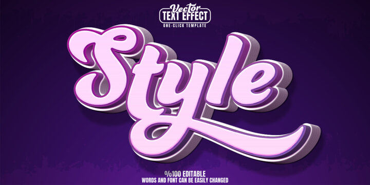 Style editable text effect, customizable design and print 3D font style